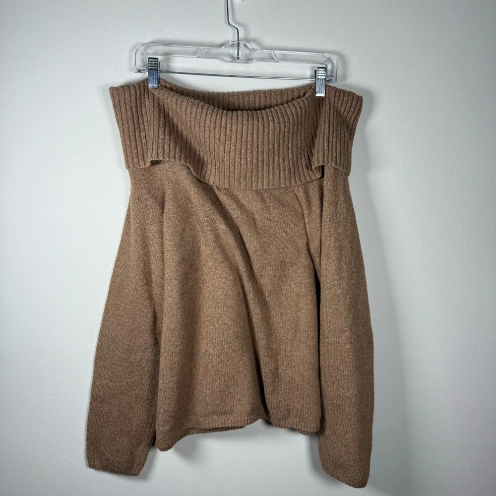 Old Navy SoSoft Brown Off-the-Shoulder Sweater Ribbed Size 2X - Picture 8 of 8